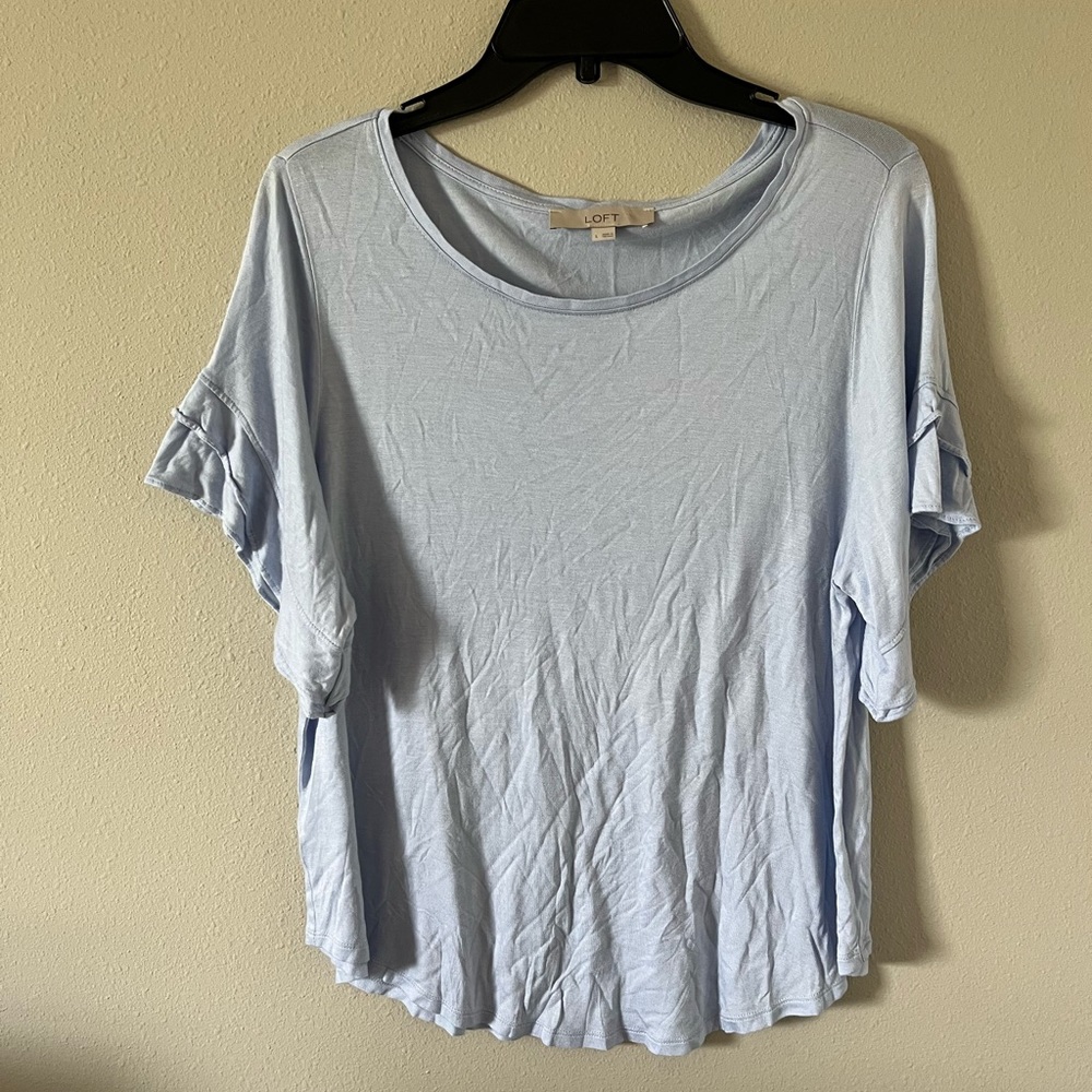 LOFT Blue Short Sleeve Shirt